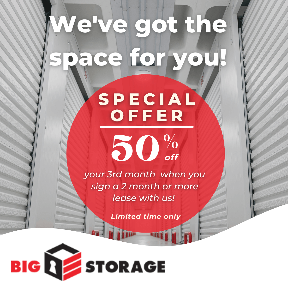 Storage solutions 50% off promotion